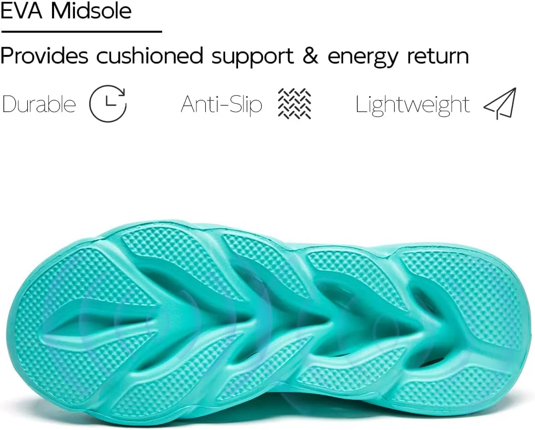EGMPDA Men Shoes Running Slip On Tennis Walking Shoes Lightweight Breathable Sneakers for Gym Work Casual Soft Sole Trainers Non Slip Athletic Footwear Light_Green Size US 6.5