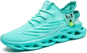 EGMPDA Men Shoes Running Slip On Tennis Walking Shoes Lightweight Breathable Sneakers for Gym Work Casual Soft Sole Trainers Non Slip Athletic Footwear Light_Green Size US 6.5