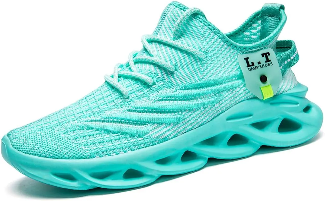 EGMPDA Men Shoes Running Slip On Tennis Walking Shoes Lightweight Breathable Sneakers for Gym Work Casual Soft Sole Trainers Non Slip Athletic Footwear Light_Green Size US 6.5