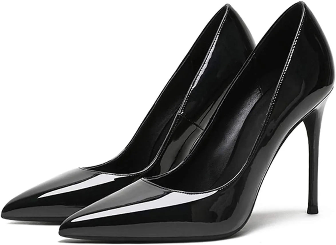 Eldof Womens Pointed Toe Pumps High Heel Stilettos Classic Slip On 4" Heels Wedding Party Office Pumps for Women