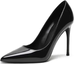 Eldof Womens Pointed Toe Pumps High Heel Stilettos Classic Slip On 4" Heels Wedding Party Office Pumps for Women