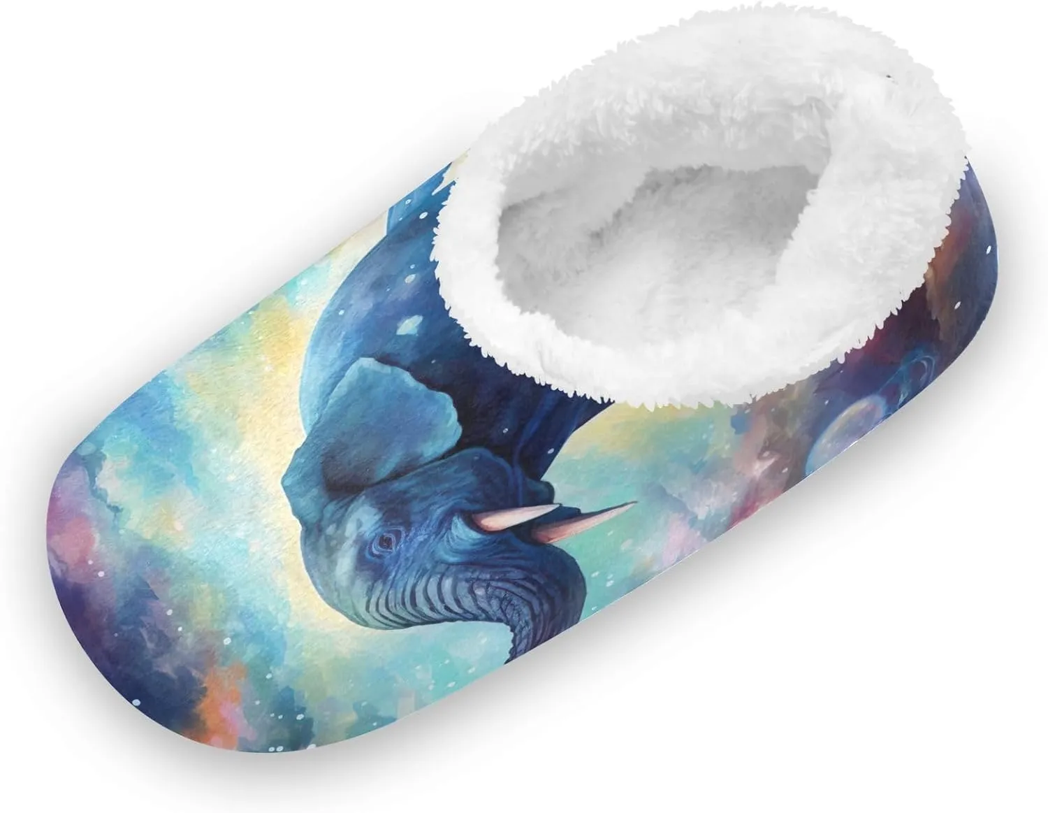 Elephant Cosmic Sea Space House Slippers for Women Men Non-Slip Soft Sole Slip On Slippers