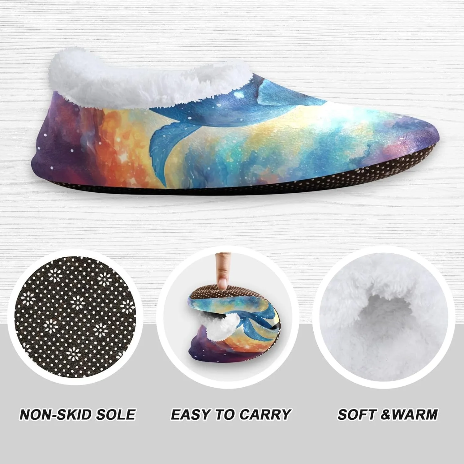 Elephant Cosmic Sea Space House Slippers for Women Men Non-Slip Soft Sole Slip On Slippers