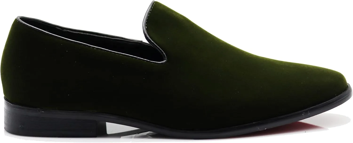 Enzo Romeo Men's Fashion Formal Tuxedo Slip On Loafer Velvet Dress Shoes SKO03
