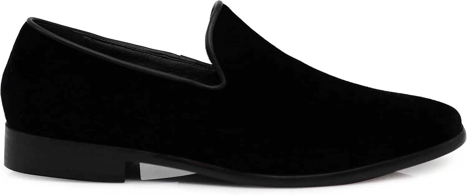 Enzo Romeo Men's Fashion Formal Tuxedo Slip On Loafer Velvet Dress Shoes SKO03