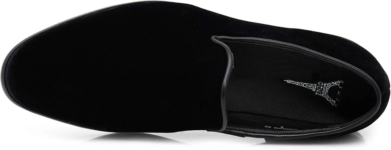 Enzo Romeo Men's Fashion Formal Tuxedo Slip On Loafer Velvet Dress Shoes SKO03