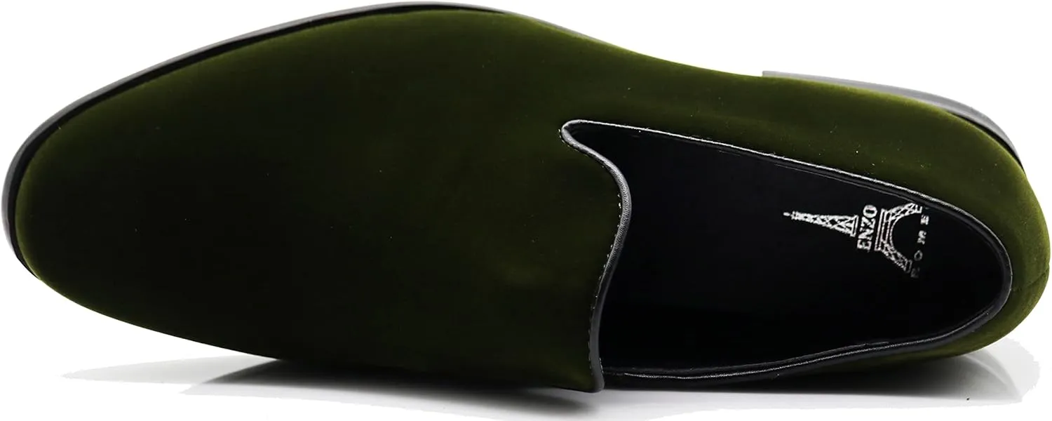 Enzo Romeo Men's Fashion Formal Tuxedo Slip On Loafer Velvet Dress Shoes SKO03
