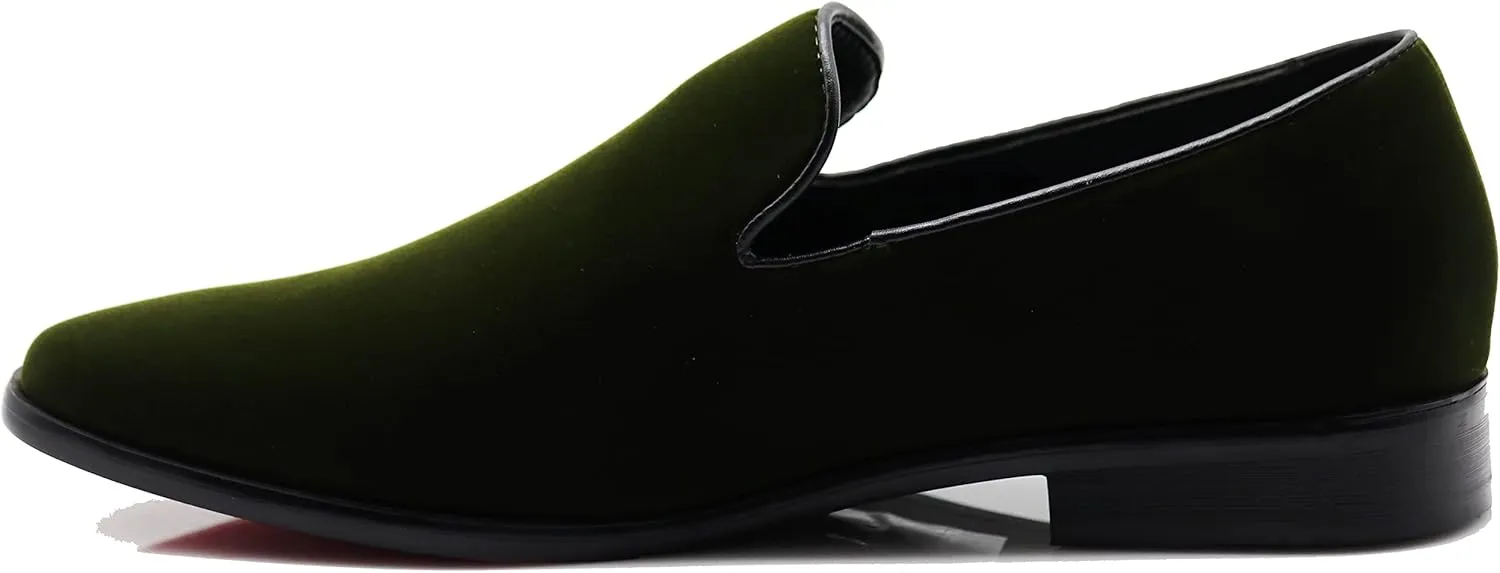 Enzo Romeo Men's Fashion Formal Tuxedo Slip On Loafer Velvet Dress Shoes SKO03