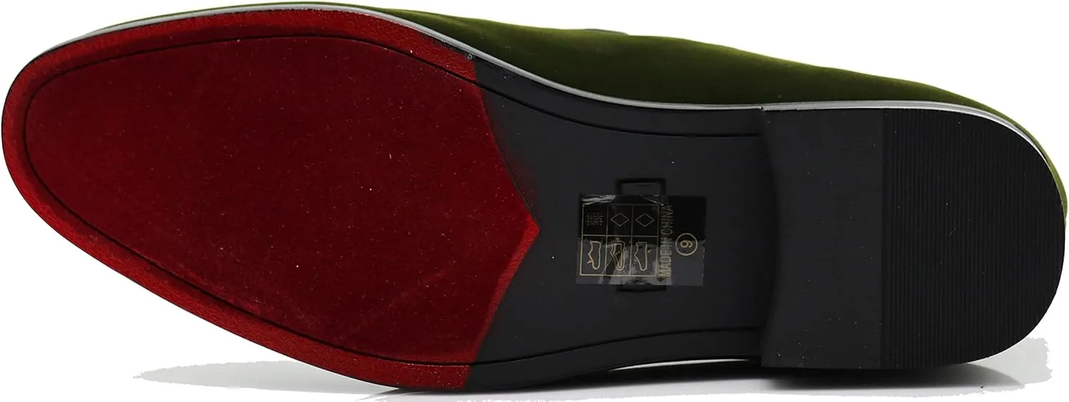 Enzo Romeo Men's Fashion Formal Tuxedo Slip On Loafer Velvet Dress Shoes SKO03