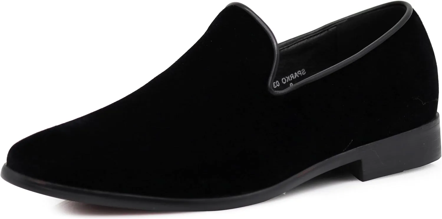 Enzo Romeo Men's Fashion Formal Tuxedo Slip On Loafer Velvet Dress Shoes SKO03