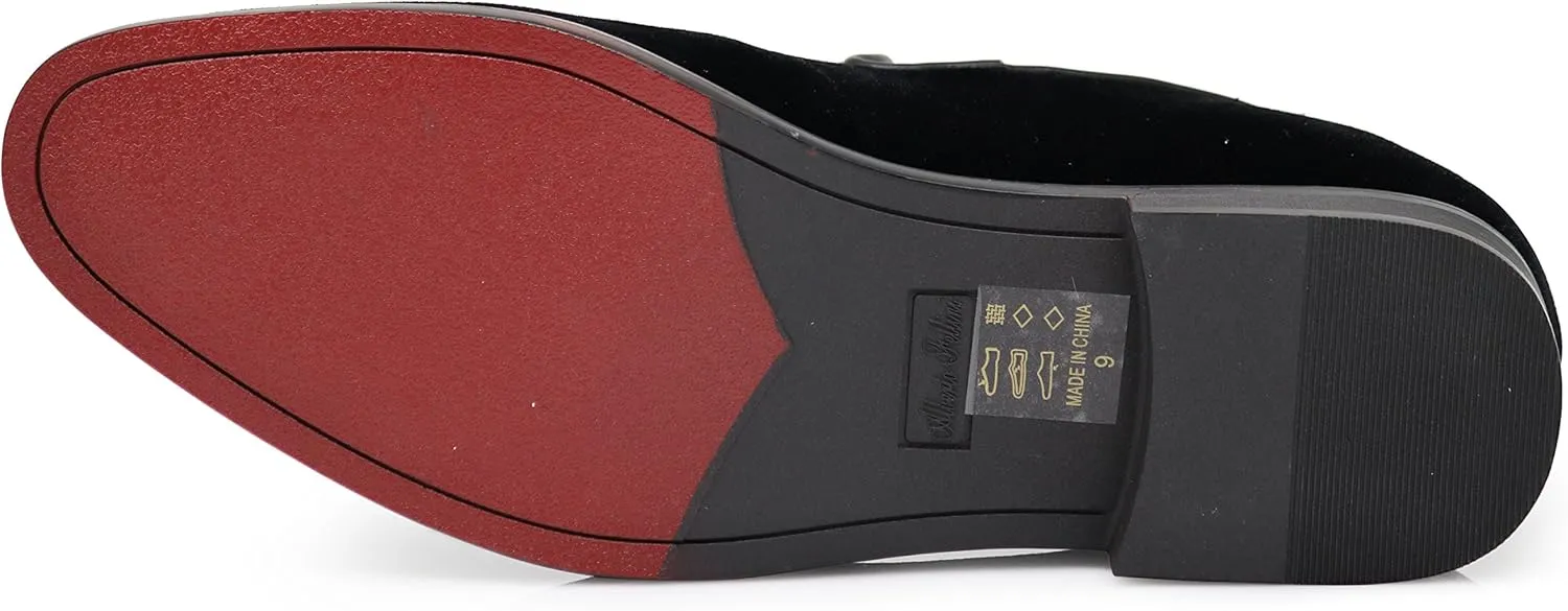 Enzo Romeo Men's Fashion Formal Tuxedo Slip On Loafer Velvet Dress Shoes SKO03