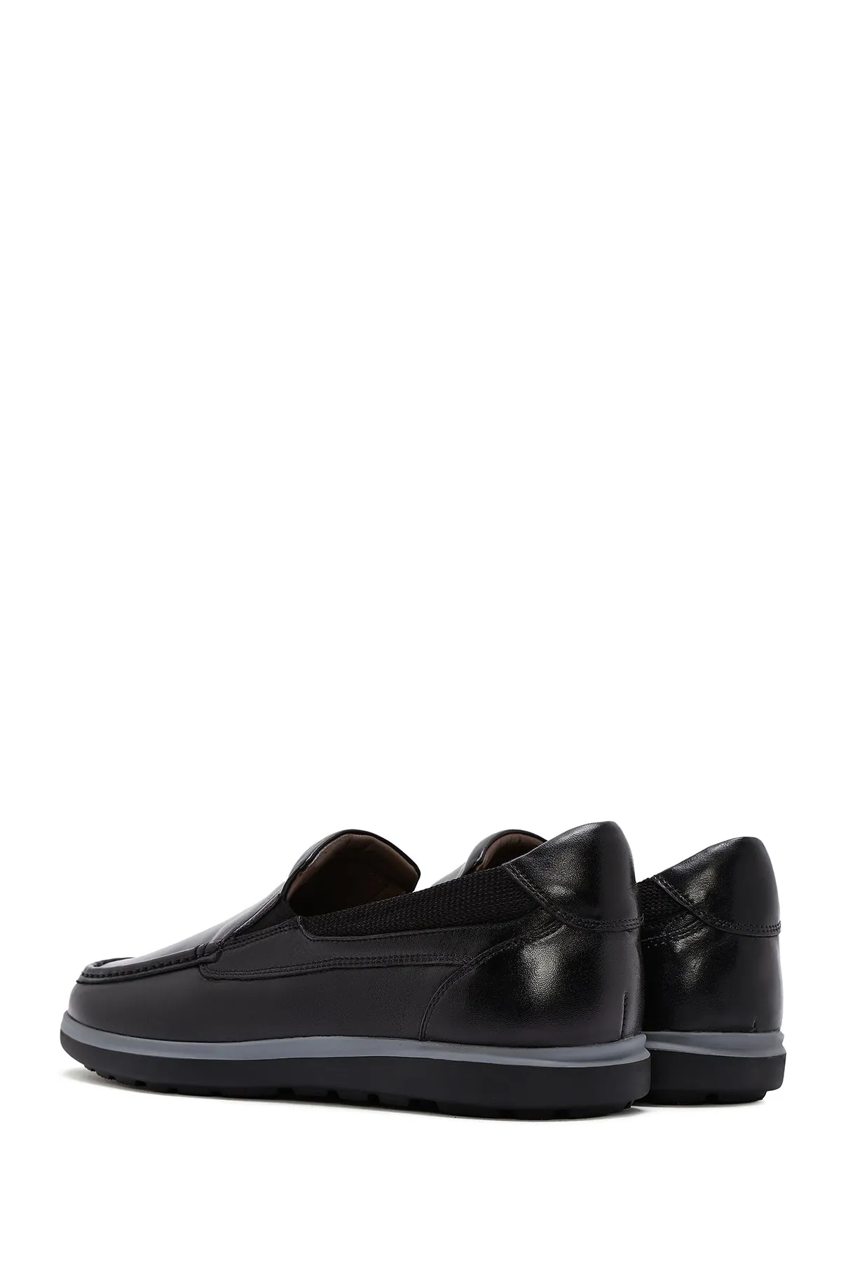 Erkek Siyah Rugan Deri Klasik Loafer