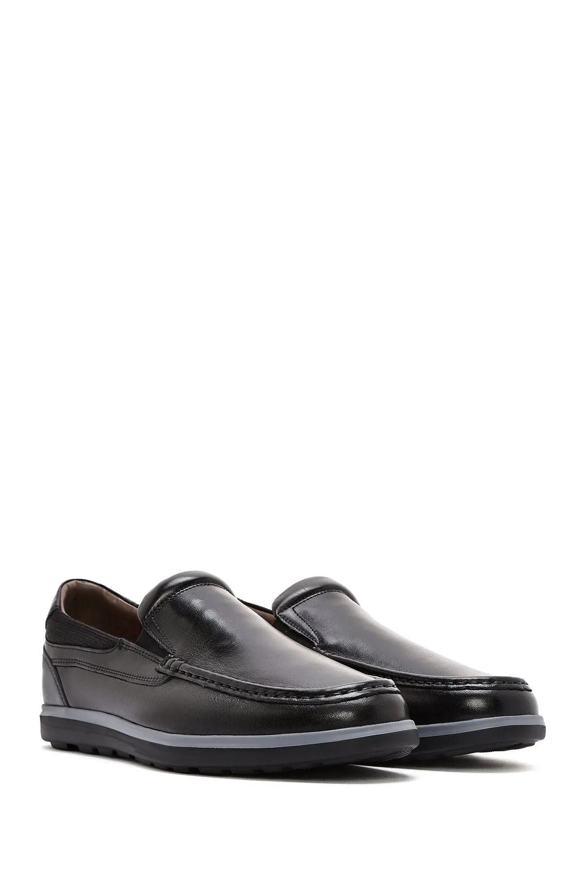 Erkek Siyah Rugan Deri Klasik Loafer