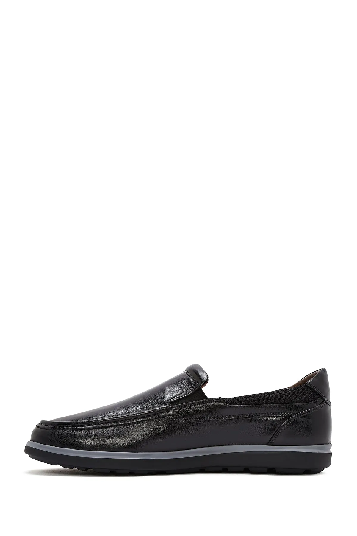 Erkek Siyah Rugan Deri Klasik Loafer