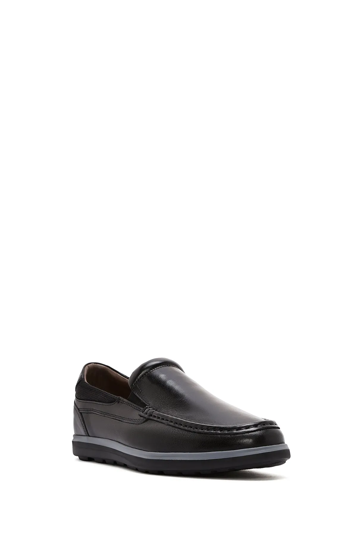 Erkek Siyah Rugan Deri Klasik Loafer