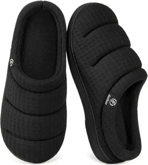 EverFoams Women's Cozy Waffle Slippers Soft Quilted Memory Foam Indoor House Shoes