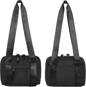 Everyday Mini Gym Bag for Women, Small Tote with Zipper Compartment & Key Ring Clip, Waterproof Travel Duffle Cute Workout Sports Carry On with Longer Shoulder Strap, Easy to Clean - Black