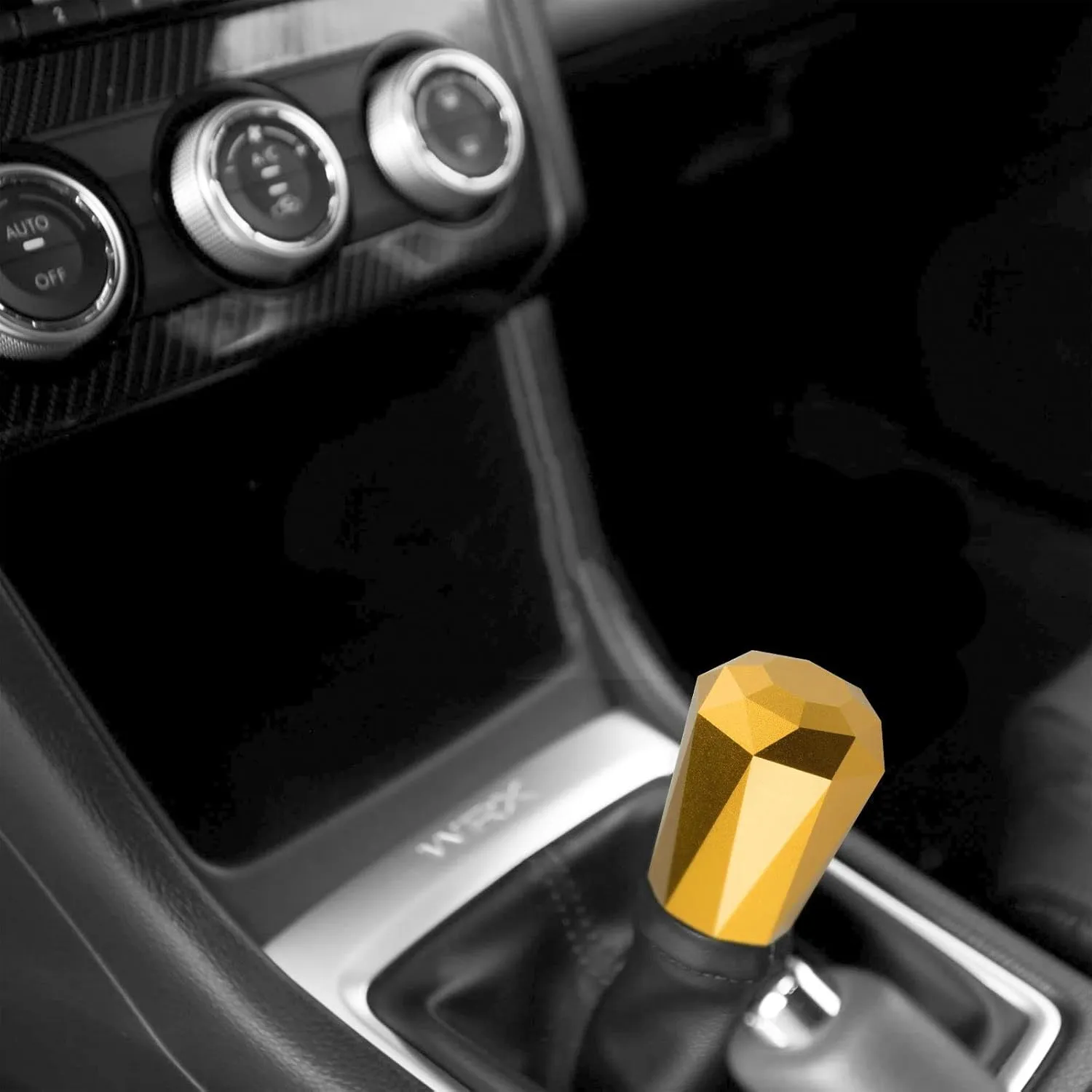 EZAUTO WRAP Universal Gold Diamond Shifter Chrome Aluminum Automatic Shift Knob Stick Manal Gear Lever Handle with 3 Threaded Adapters