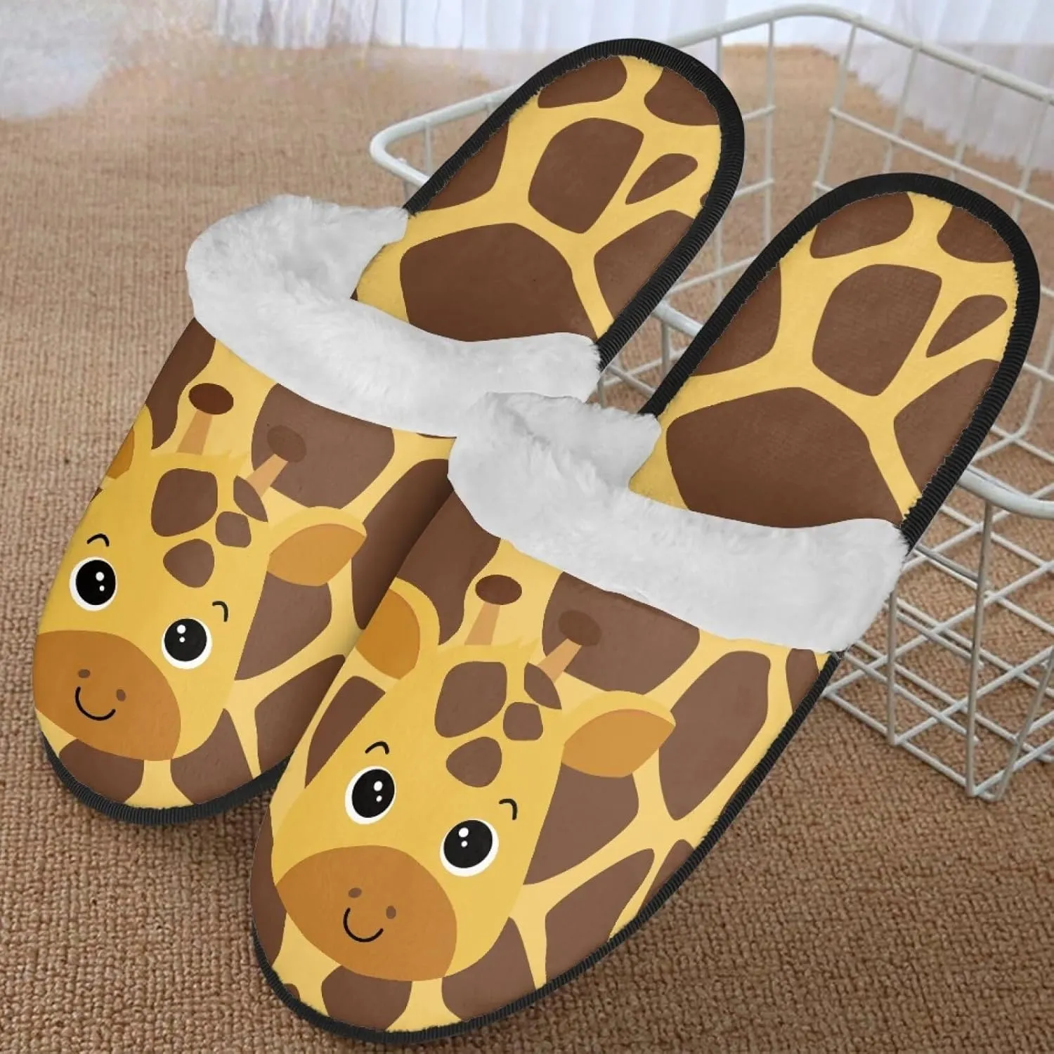 Fall Fuzzy Slippers for Man Anti-Skid Slippers for Women Indoor Fluffy Ultra Soft House Slippers for Autumn Winter