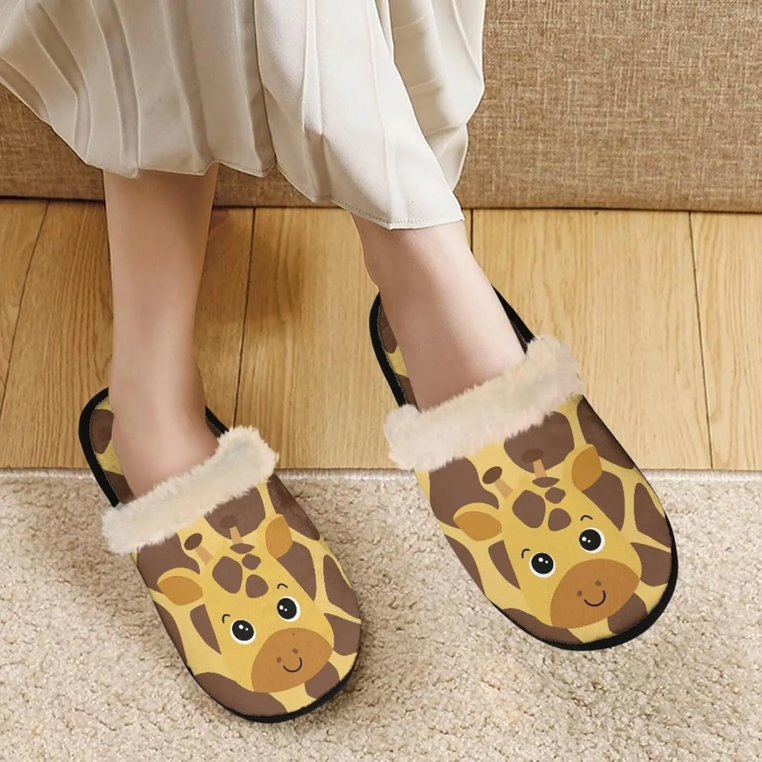 Fall Fuzzy Slippers for Man Anti-Skid Slippers for Women Indoor Fluffy Ultra Soft House Slippers for Autumn Winter