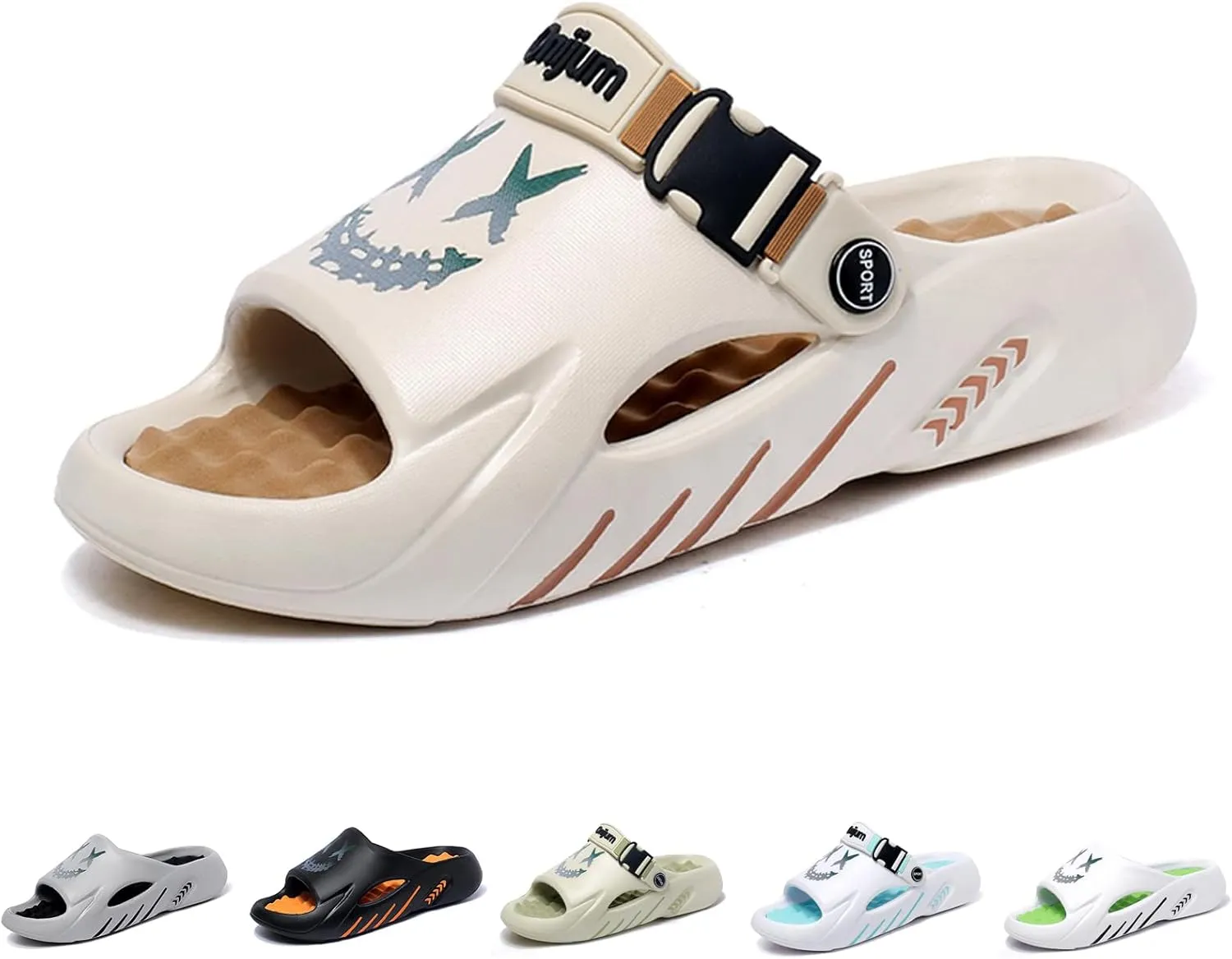 Fashion Men's Pillow Slide,Women's Upholstered Lightweight Home Shower Slide, Non-Slip Beach Slide, Comfortable Slippers, EVA Sandals