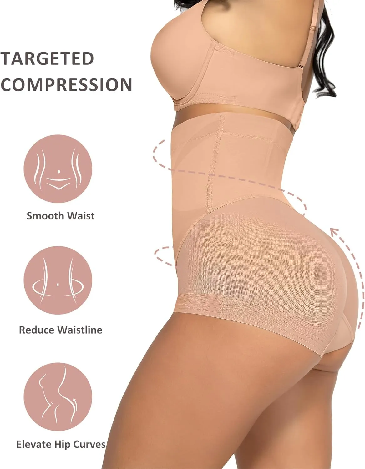 FeelinGirl Tummy Control Shapewear for Women Butt Lifting Briefs Compression Underwear Body Shaper Waist Trainer