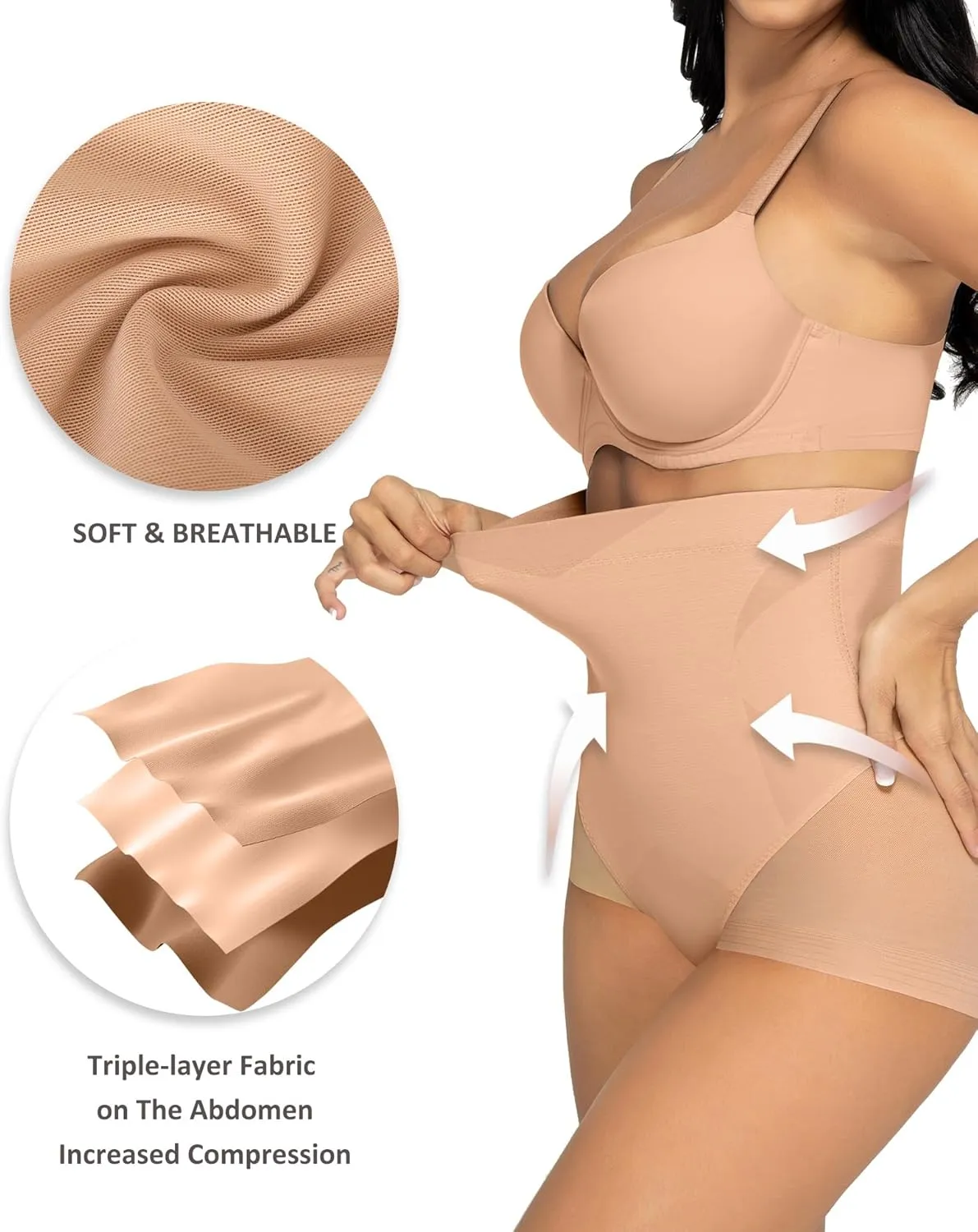 FeelinGirl Tummy Control Shapewear for Women Butt Lifting Briefs Compression Underwear Body Shaper Waist Trainer