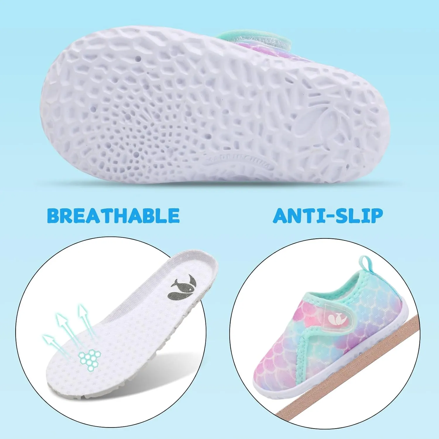 FEETCITY Baby Boys Girls Water Sport Shoes Barefoot Kids Aqua Socks Quick-Dry Beach Swim Pool Shoes