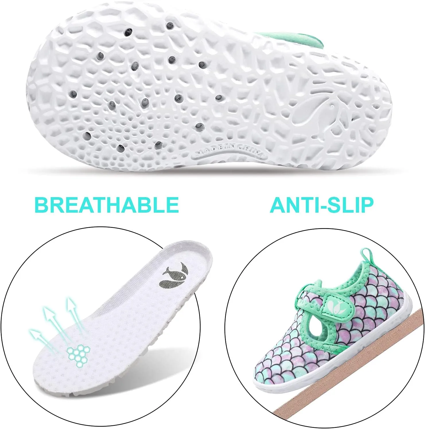FEETCITY Boys Girls Water Shoes Kids Aqua Socks Quick Dry Barefoot for Beach Swimming Pool