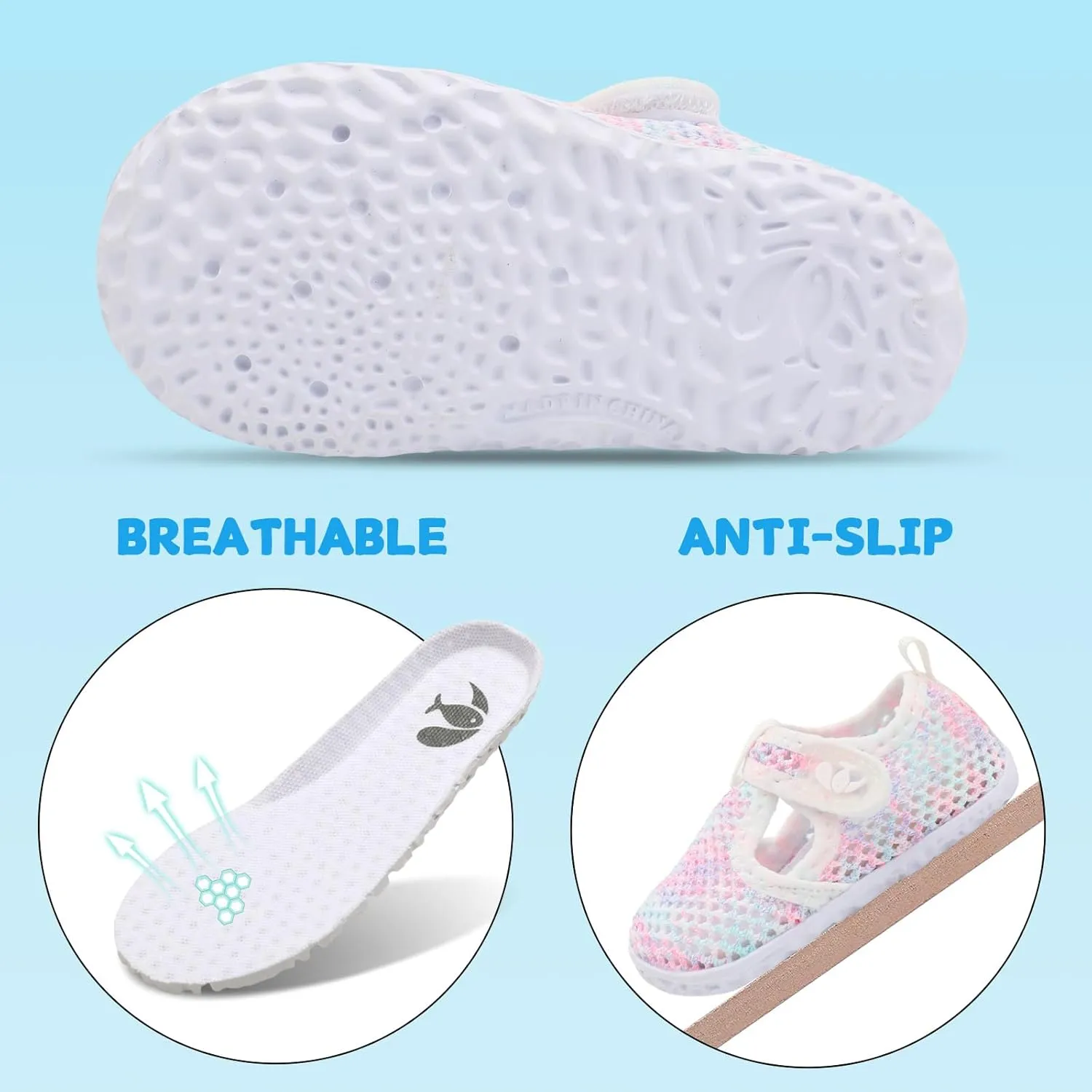 FEETCITY Boys Girls Water Shoes Kids Aqua Socks Quick Dry Barefoot for Beach Swimming Pool