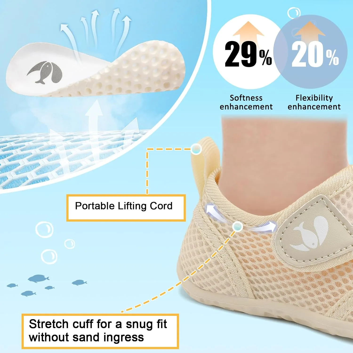 FEETCITY Toddler Water Shoes Boys Girls Swim Shoes Quick Dry Kids Aqua Socks Barefoot for Beach Swimming Pool