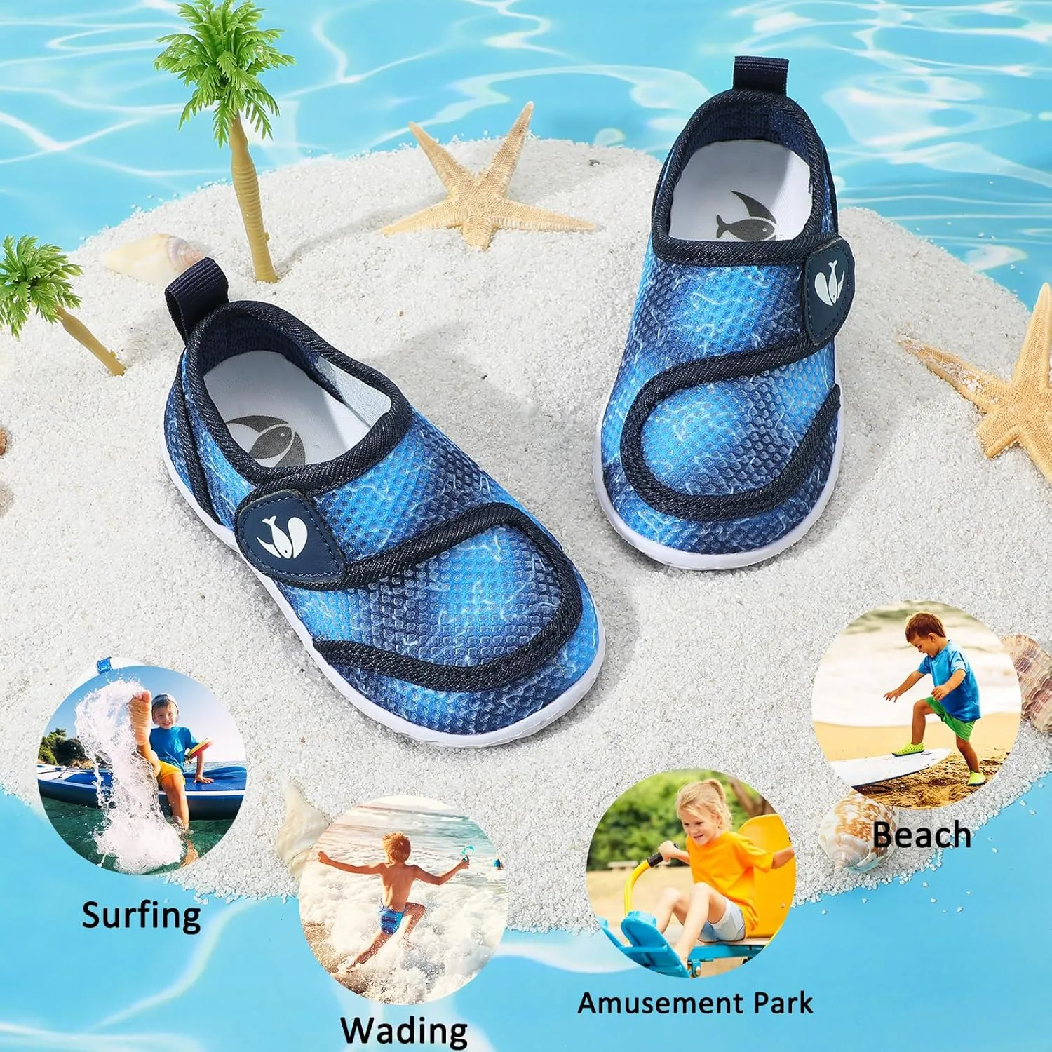 FEETCITY Toddler Water Shoes Boys Girls Swim Shoes Quick Dry Kids Aqua Socks Barefoot for Beach Swimming Pool