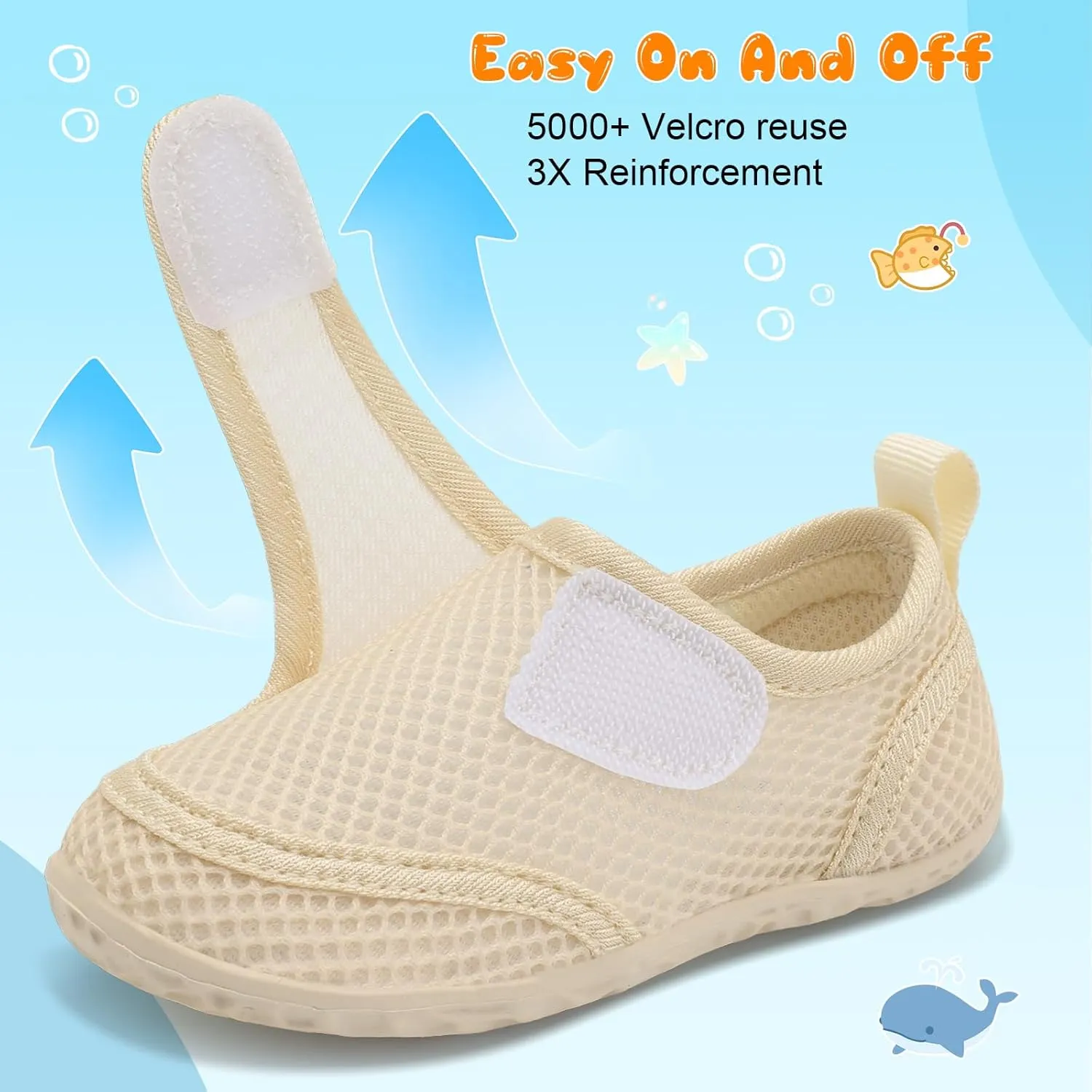 FEETCITY Toddler Water Shoes Boys Girls Swim Shoes Quick Dry Kids Aqua Socks Barefoot for Beach Swimming Pool
