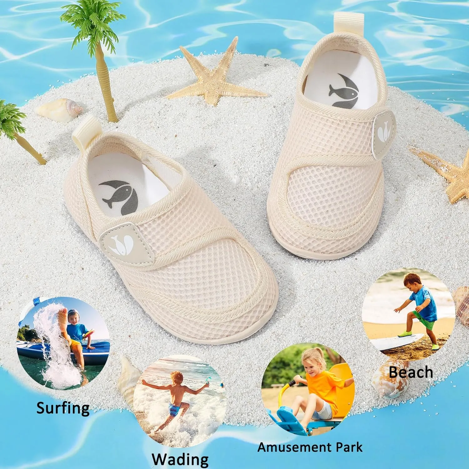 FEETCITY Toddler Water Shoes Boys Girls Swim Shoes Quick Dry Kids Aqua Socks Barefoot for Beach Swimming Pool