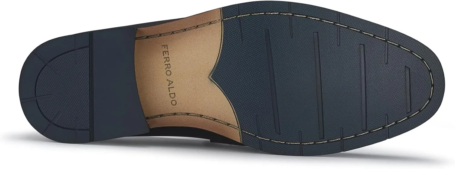 Ferro Aldo Demitri MFA19683 Classic Moc-Toe Penny Loafers with Decorative Buckle