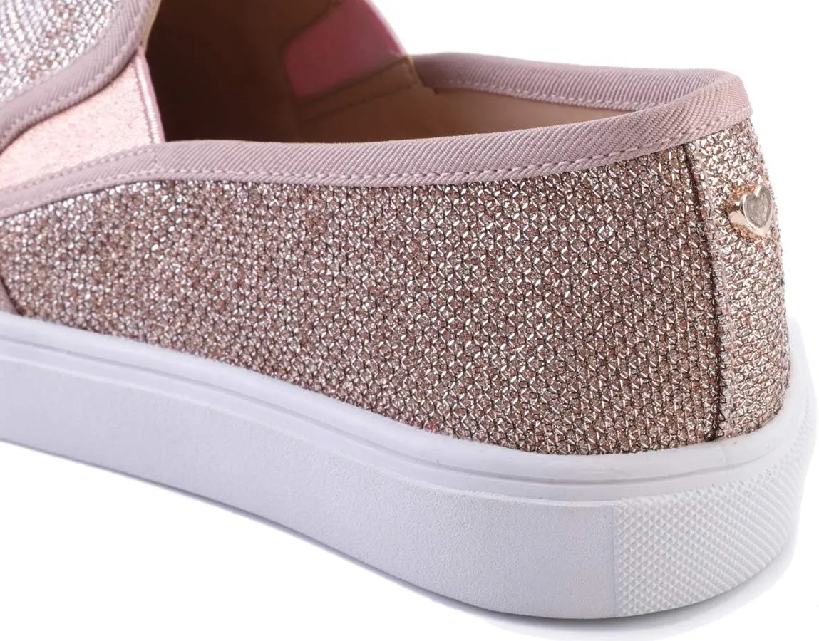FEVERSOLE Women's Fashion Shiny Soft Slip On Sneaker Sparkle Casual Comfort Loafers