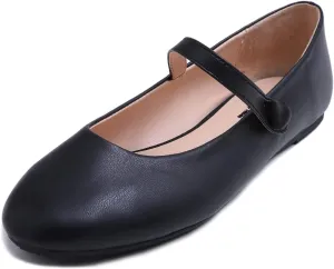 FEVERSOLE Women's Mary Jane Fashion Round Toe Easy Buckle Slip On Flats