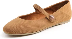 FEVERSOLE Women's Mary Jane Fashion Round Toe Easy Buckle Slip On Flats