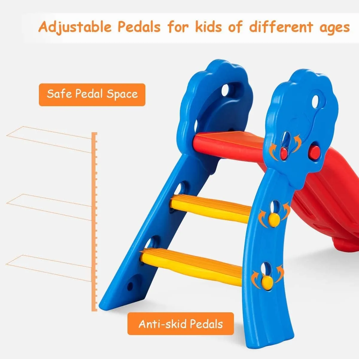 Fireflowery Toddler Slide, ASTM Approved, HDPE Folding Baby Slide, Freestanding Climber for Indoor, Outdoor, Pool, Ball Pit, Easy Set Up Playset, Kids Slide for Toddlers Age 1-3, 43''L*21.5''W*27.5''H