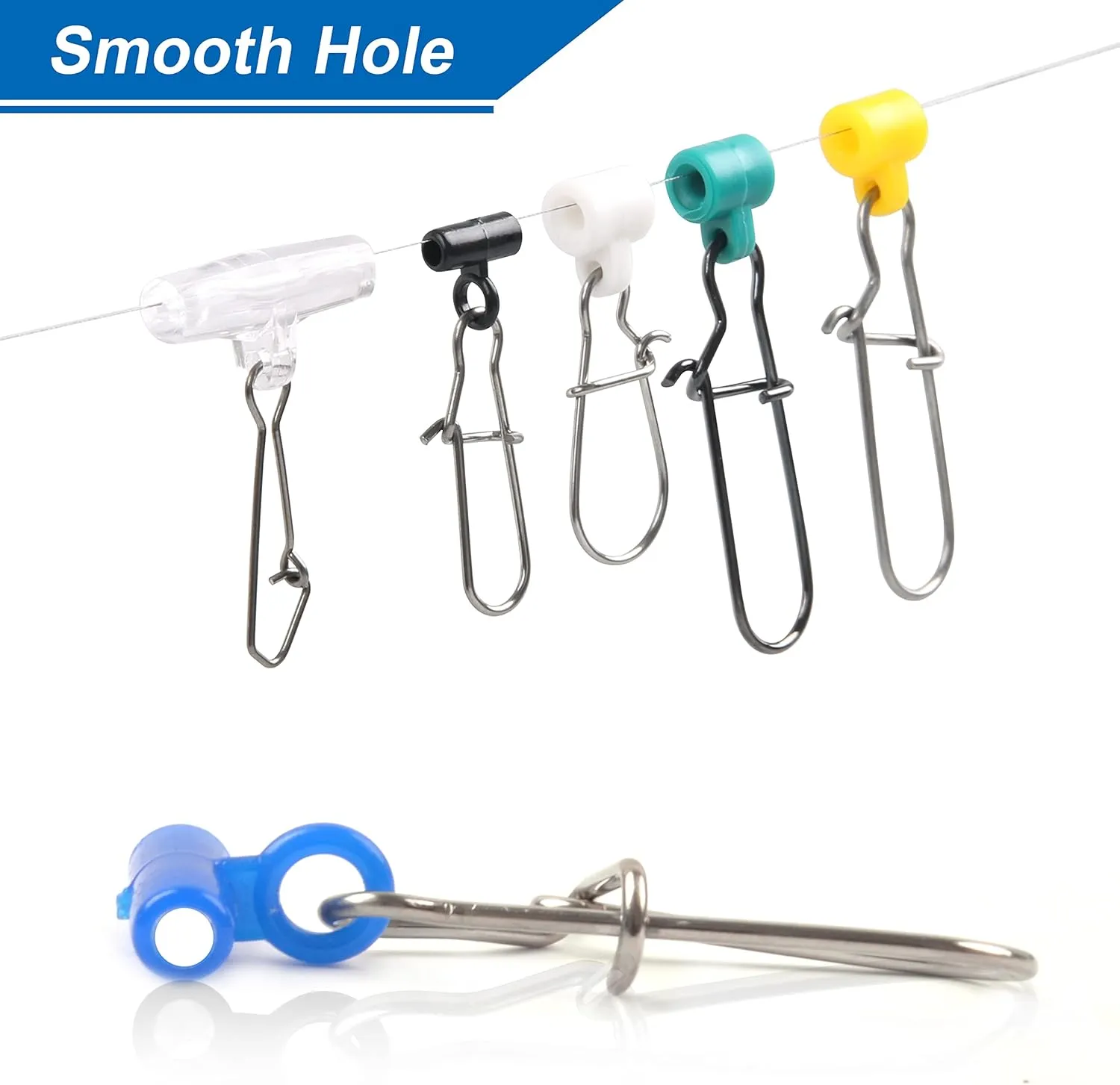 Fishing Sinker Slides High-Strength Braid Line Sinker Sliders with Duo-Lock Snap Saltwater Heavy Duty Sinker Weights Connector for Catfish Striper Surf Fishing Rig