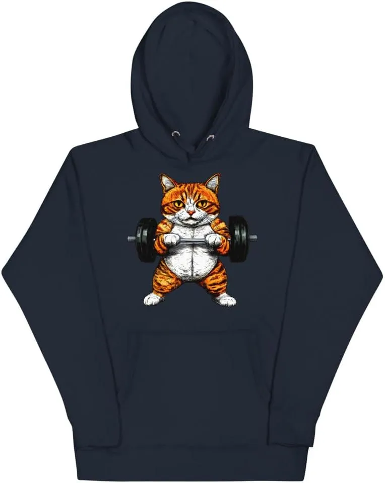 Fitness Gym Cat Hoodie Pullover