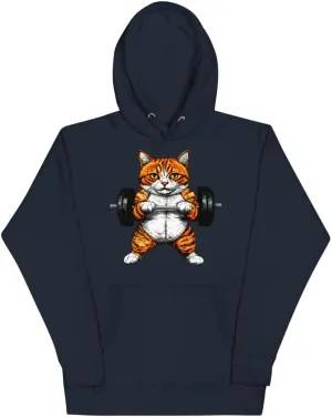Fitness Gym Cat Hoodie Pullover