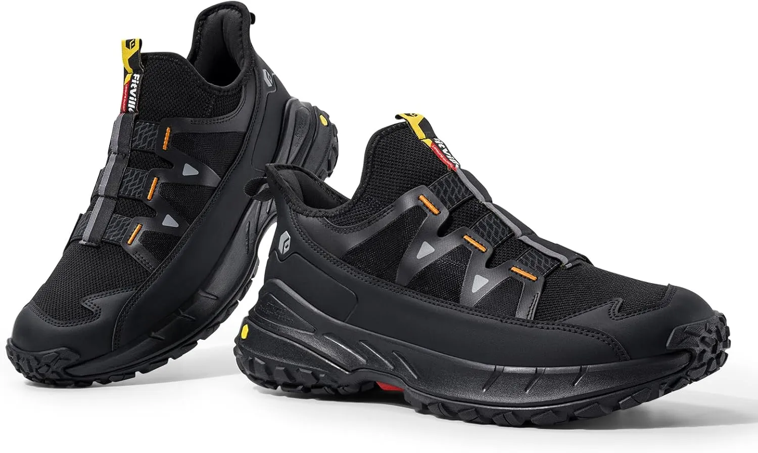 FitVille Extra Wide Sneakers for Men Slip-on Shoes, Soft Comfortable Mens Running Shoe, Slip Resistant Hiking Walking Shoes with Arch Support & Wide Toe Box