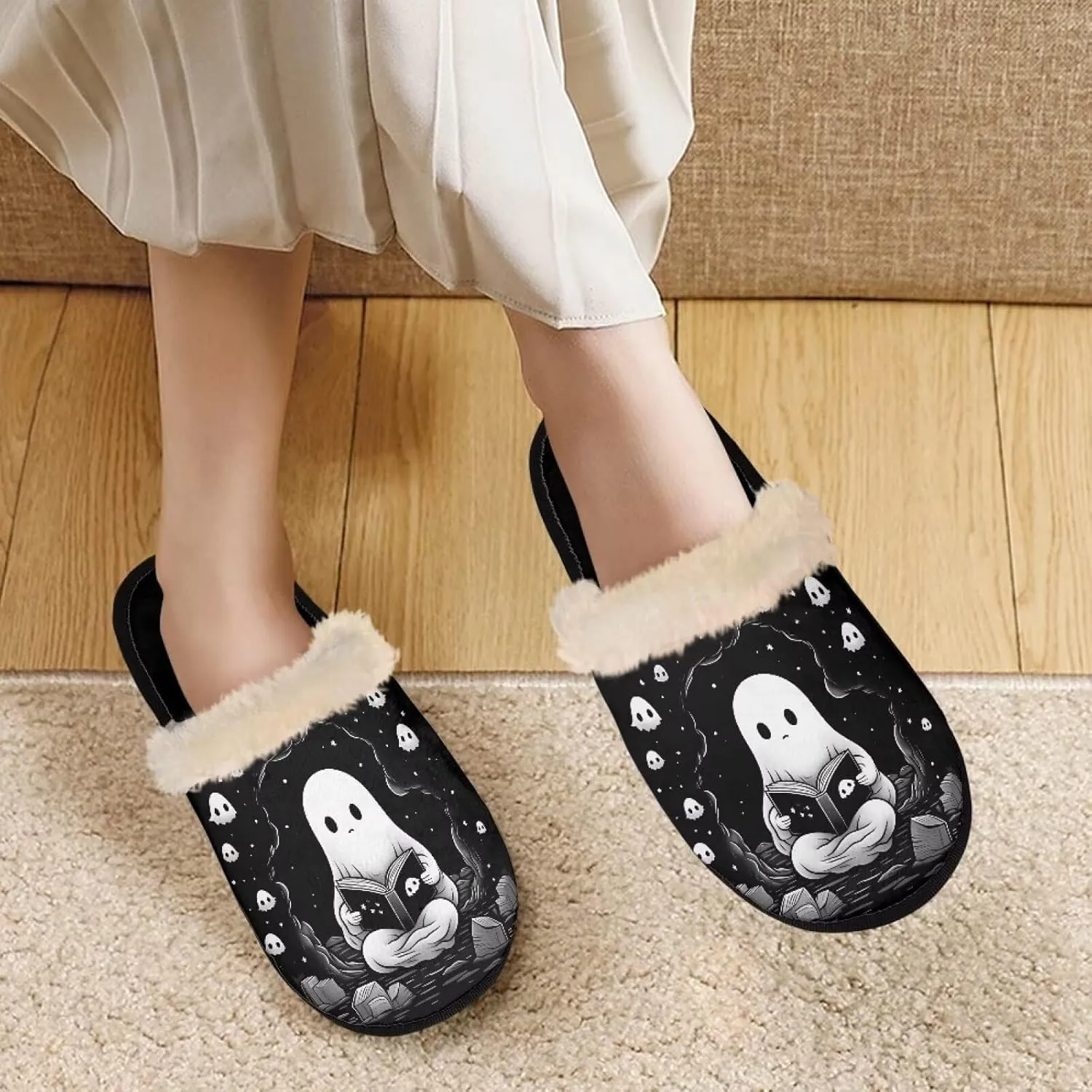 Flashideas House Slippers for Woman Fuzzy Keep Warm for Winter Indoor Soft Cushion Non-slip Fluffy Slides Slippers