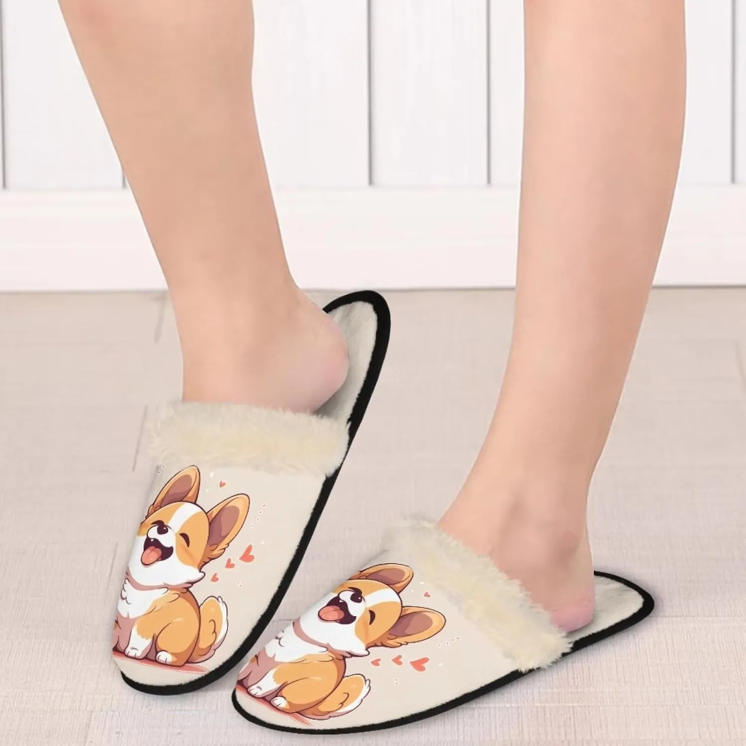 Flashideas House Slippers for Woman Fuzzy Keep Warm for Winter Indoor Soft Cushion Non-slip Fluffy Slides Slippers