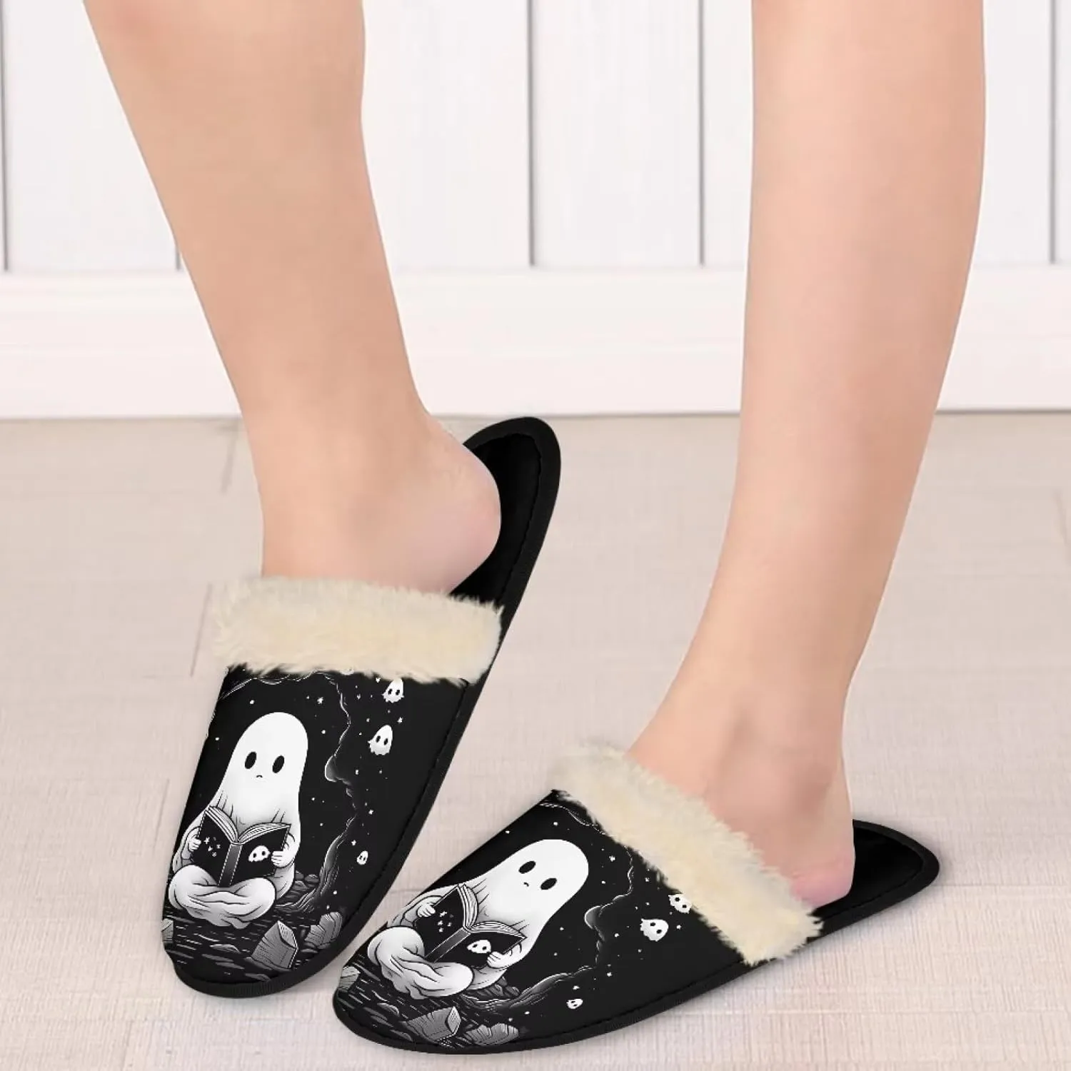 Flashideas House Slippers for Woman Fuzzy Keep Warm for Winter Indoor Soft Cushion Non-slip Fluffy Slides Slippers