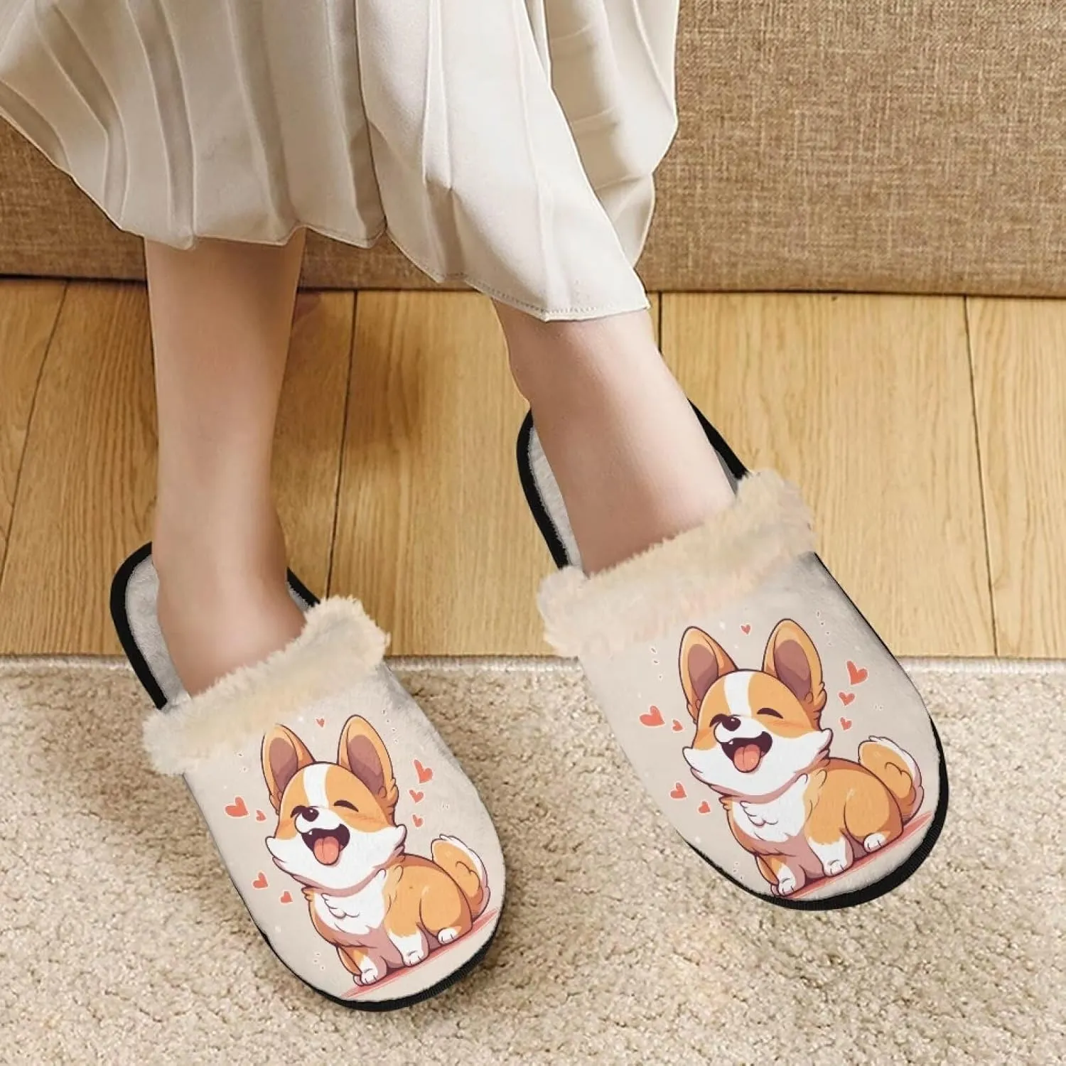 Flashideas House Slippers for Woman Fuzzy Keep Warm for Winter Indoor Soft Cushion Non-slip Fluffy Slides Slippers