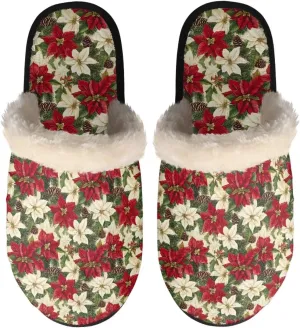 Flashideas Slippers for Women Retro Soft Fuzzy Slippers Couple Casual Fluffy Slippers for Indoor and Outdoor