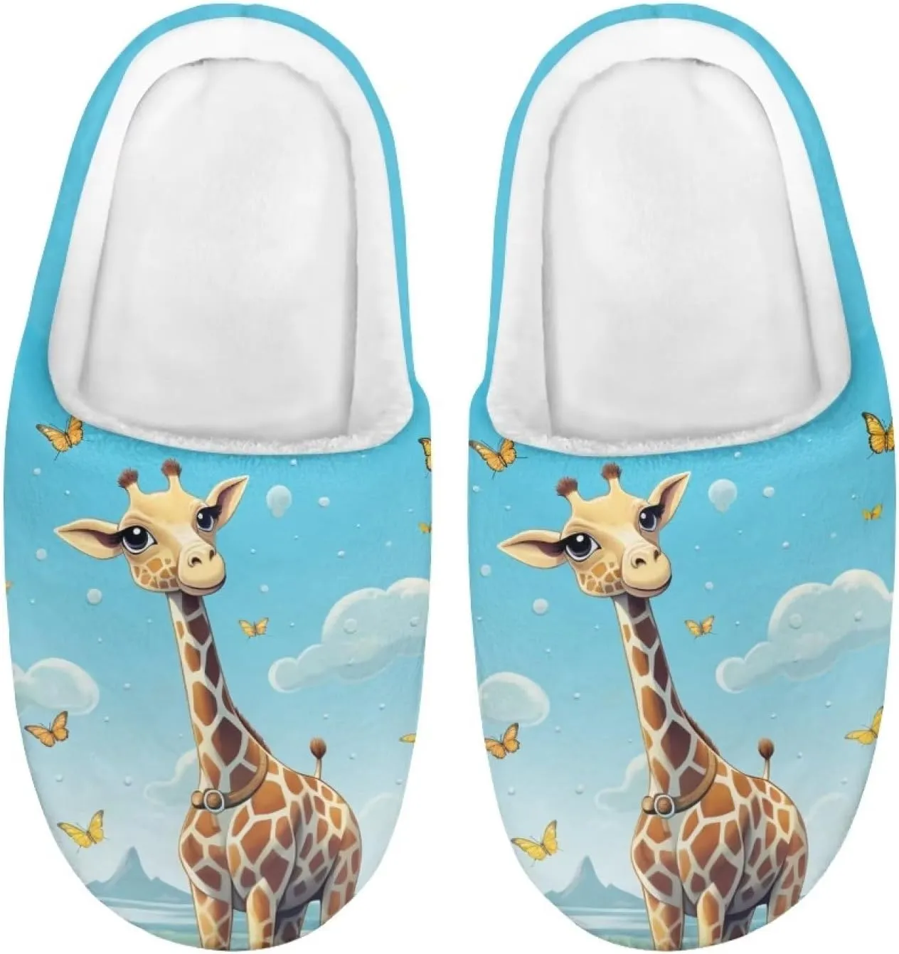 Flashideas Toddler Slippers Kids Fur Lined Warm Slip On Home Slippers Soft Plush Slippers