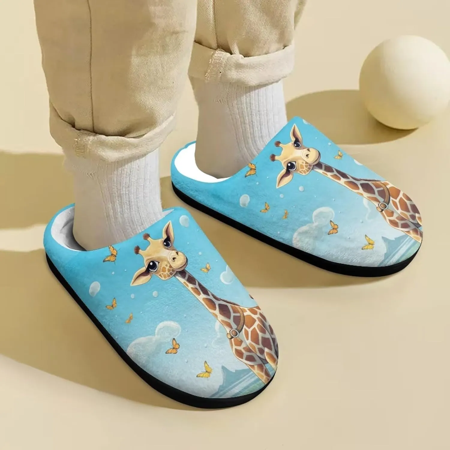 Flashideas Toddler Slippers Kids Fur Lined Warm Slip On Home Slippers Soft Plush Slippers